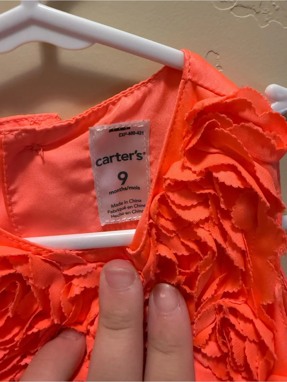 Carter's Coral Rose-Embellished Party Dress for babies